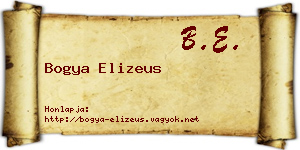 Bogya Elizeus névjegykártya